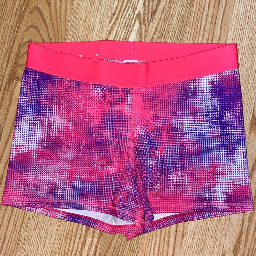Pink and Purple Spandex Athletic Shorts
